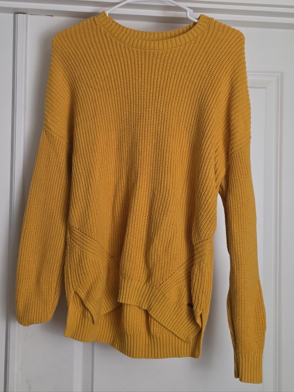 Hollister Ribbed Crewneck Sweater - Mustard Yellow